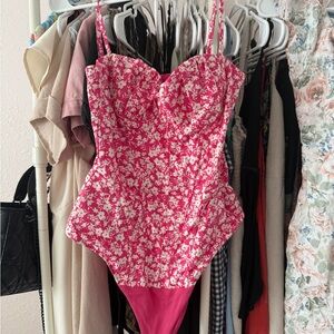 Zara Pink Floral bodysuit.